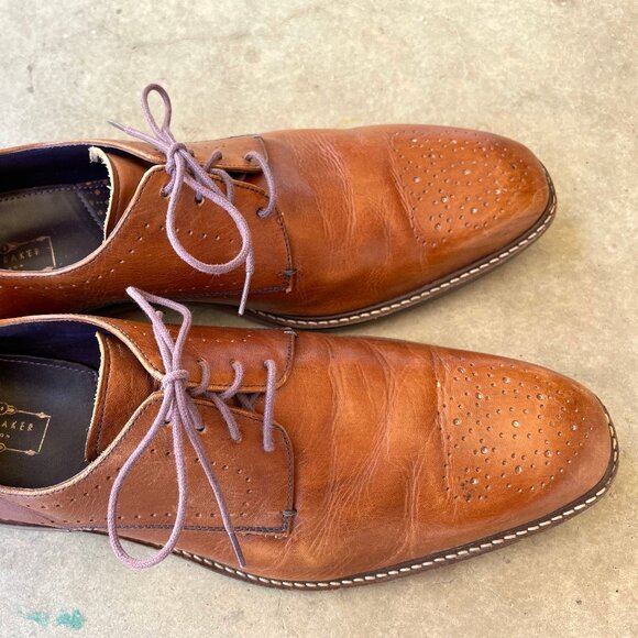 Ted Baker Marar men\'s medallion toe derby, cognac tan, size 11 US, size 44 EU main image 7